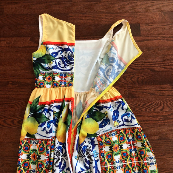 COLORFUL CASUAL SUMMER DRESS (Yellow) - Picture 3 of 4
